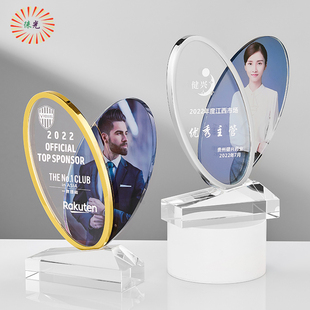 水晶奖杯金属定制创意优秀员工人像年会奖牌照片教师节金牌月嫂