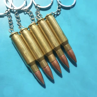 308铜弹壳饰品 子弹壳项链钥匙扣吊坠M14 9MM小子弹壳活动礼