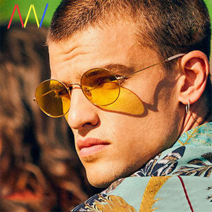 Vintage oval sunglasses men woman round Sun Glasses For Man