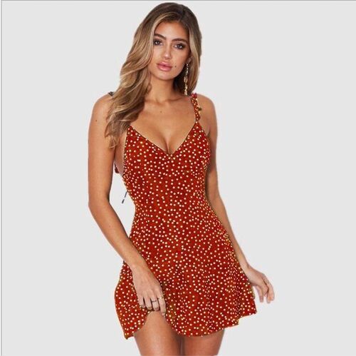 Back shoulder strap dress, sling skirt, dress Women's we