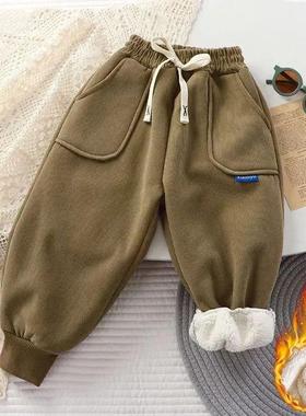 Children's Plush Pants Autumn Winter  Trousers for Kids Th