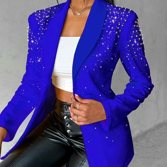 Fashionable casual beaded small suit for women