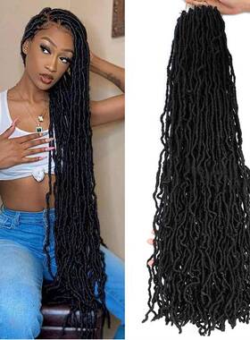 36Inch Nu Faux Locs Long Omber Wavy Locs Crochet Braids Hair