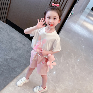 舒服时髦服饰时尚 女童夏季 夏款 洋气套装 夏天舒适森系春夏甜美 夏装