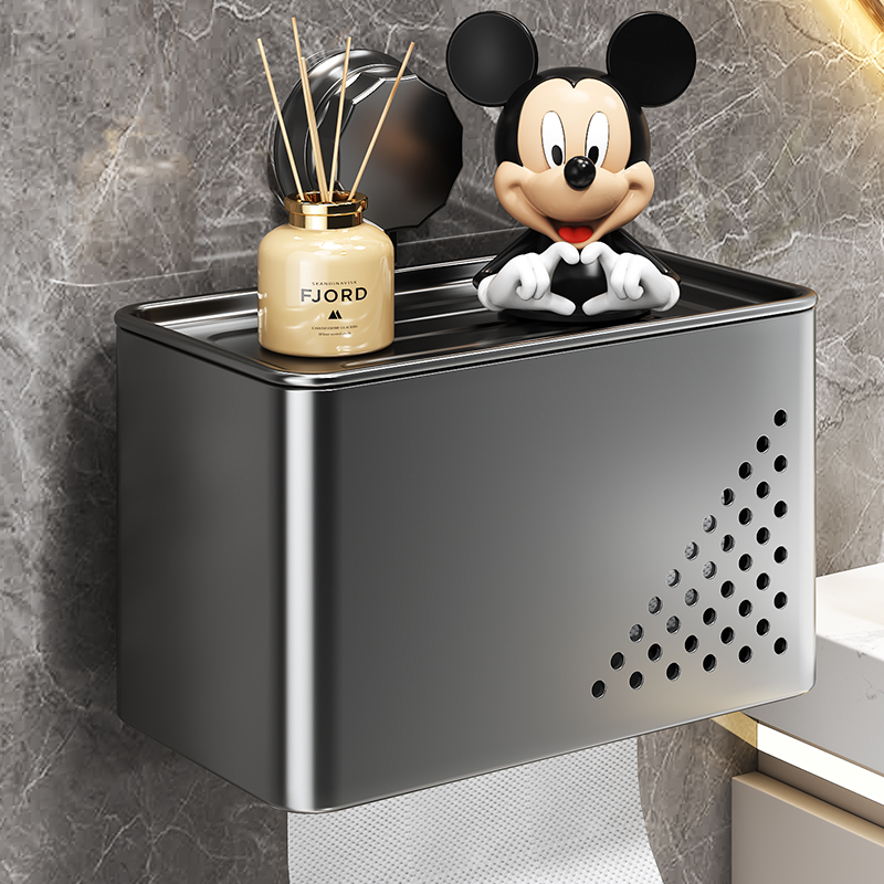 吸盘纸巾盒卫生间厕纸壁挂式防水卷纸筒厕所免打孔抽纸收纳卷纸架