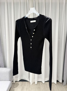 MBS.欧洲站新款南油高端羊毛多扣上衣时髦洋气百搭长袖百搭针织衫
