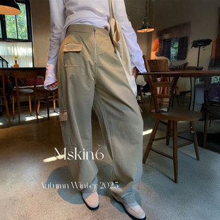 MBS.欧洲站新款MSKIN6英伦风美式军多口休闲裤子袋拉链弯刀工装裤
