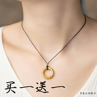 极细皮绳项链绳蜡皮绳小孔平安扣玉吊坠挂绳挂脖戒指黄金吊坠黑绳