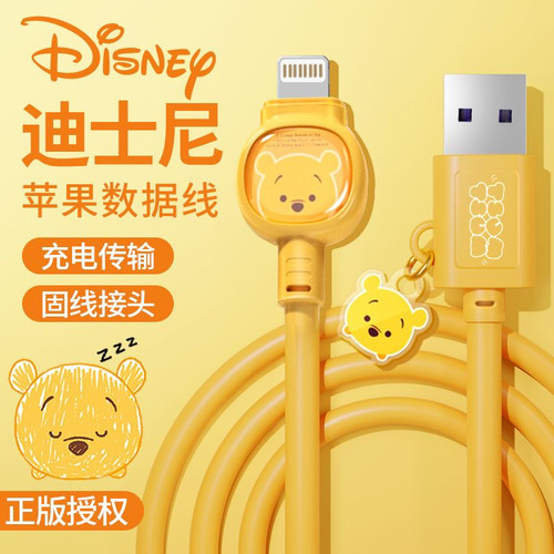 iPhone 迪士尼数据线草莓熊ipad平板Typec安卓手机充电线pd车载线快充