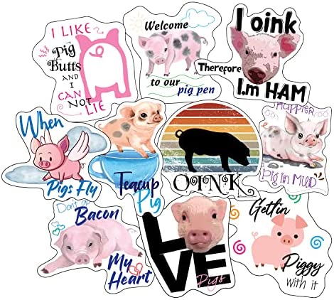 pig stickers - perfect pig gifts for pig lovers  women  boys