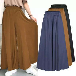 Summer 5XL wide leg proof pants skirts women Crease