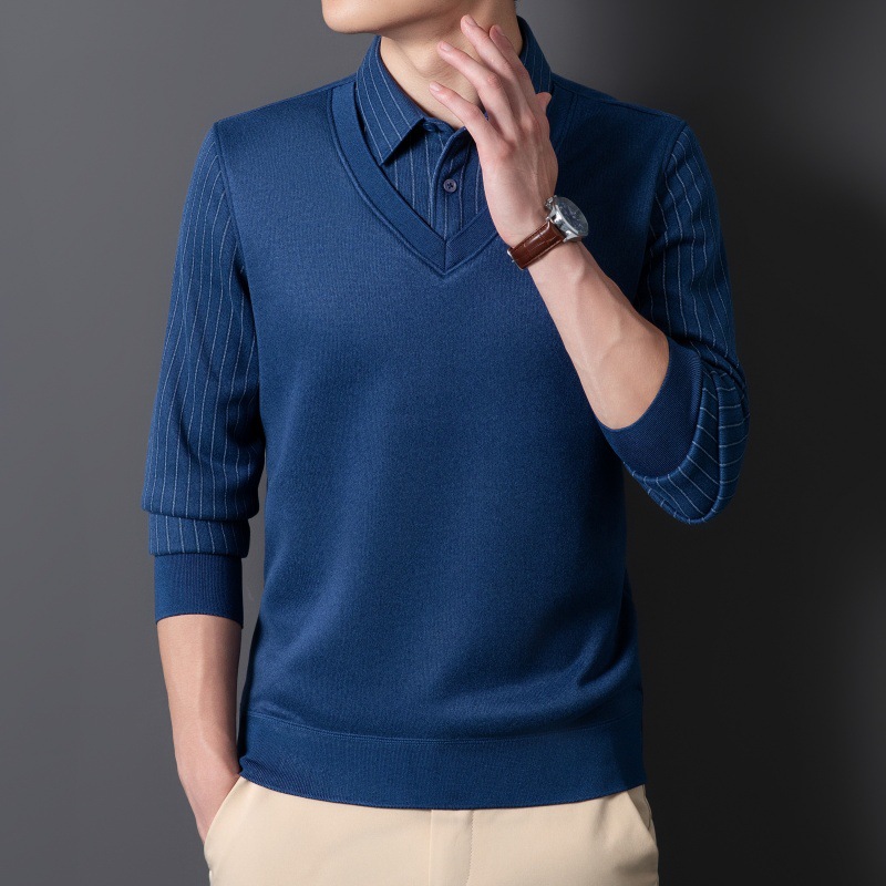 保暖衬衫男长袖加绒加厚中老年男