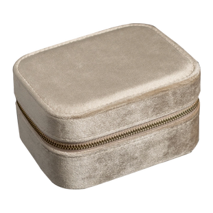 芸梦颜便携丝绒首饰盒拉链小型复古轻奢项链手饰品耳钉手表收纳盒