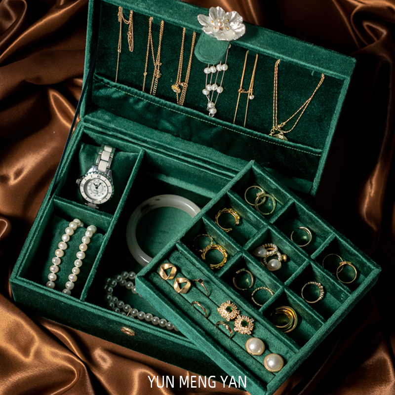 芸梦颜大容量丝绒布收纳盒首饰盒