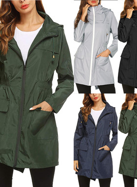 Women’s Solid Rain Jacket Raincoat Thickened Waterproof Pro
