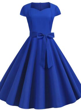 2020年亚马逊夏季新款纯色短袖覆古修身摆裙