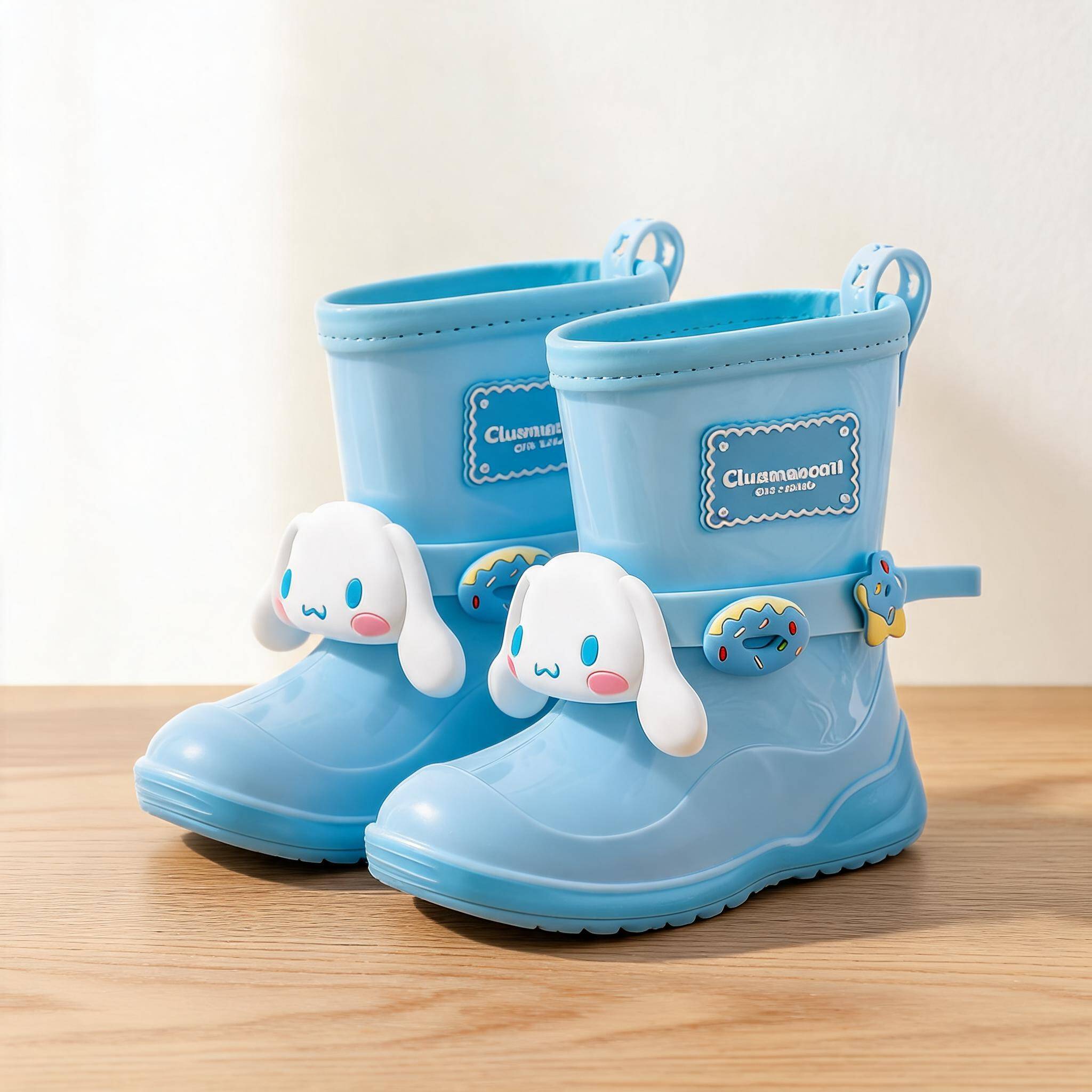 大耳狗儿童宝宝防滑雨靴中筒