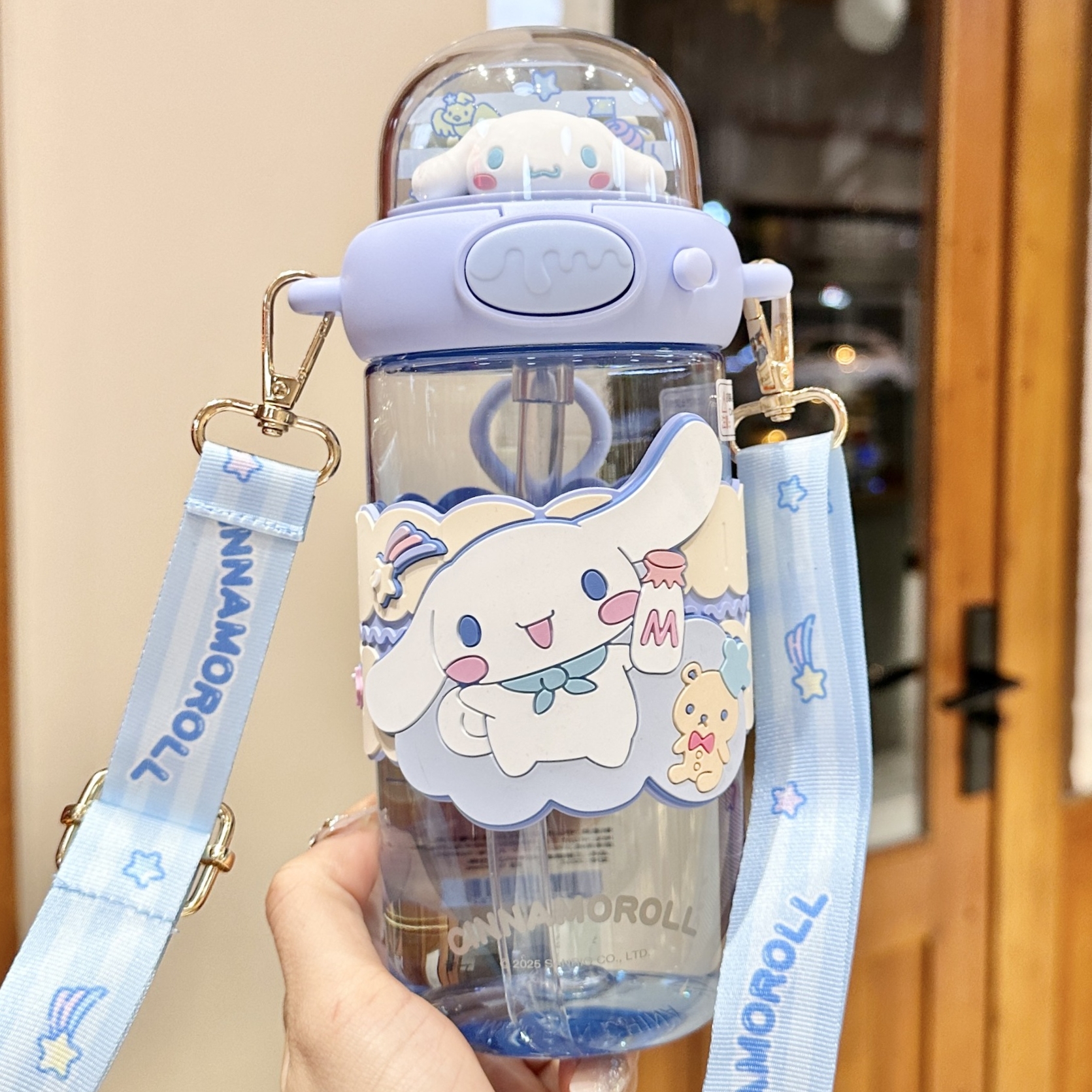 大耳狗吸管杯含背带塑料杯