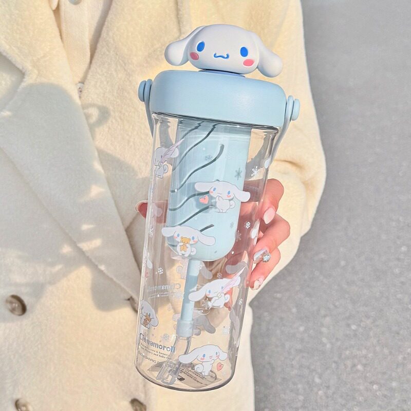 玉桂狗女生卡通公仔吸管杯