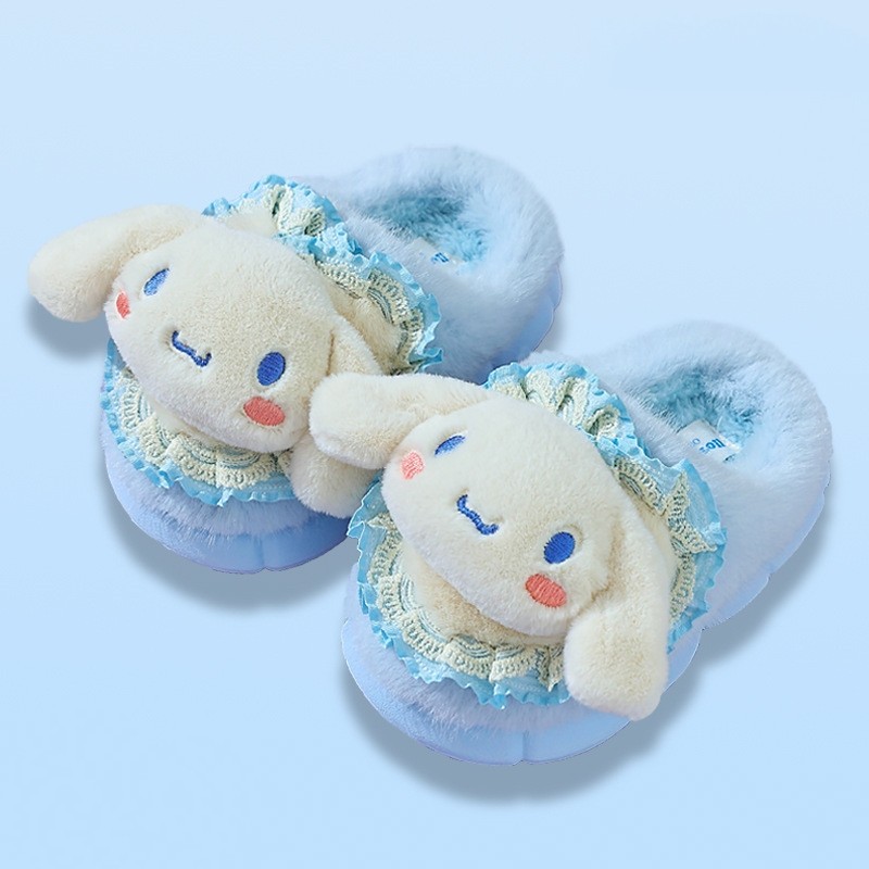 大耳狗加绒防滑保暖棉拖