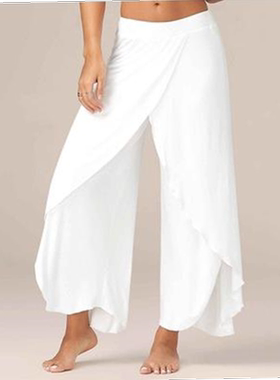Sexy cross wide leg yoga pants夏季女裤性感交叉阔腿瑜伽裤