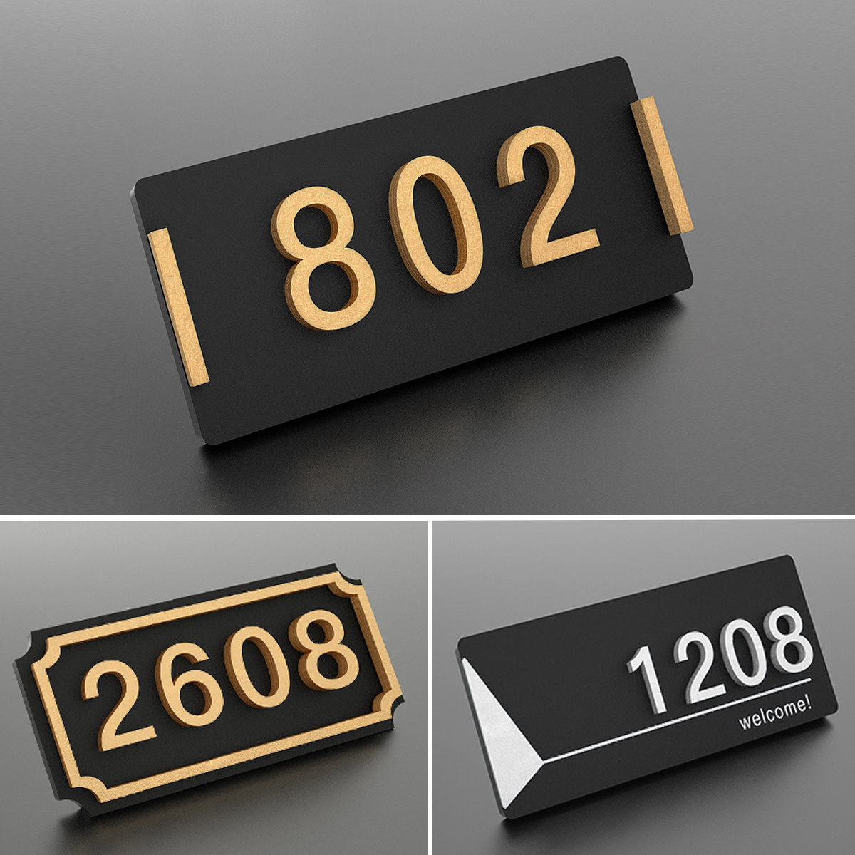 门牌号码牌定制家用亚克力数字门贴创意个性房间号数字贴家庭住宅入户