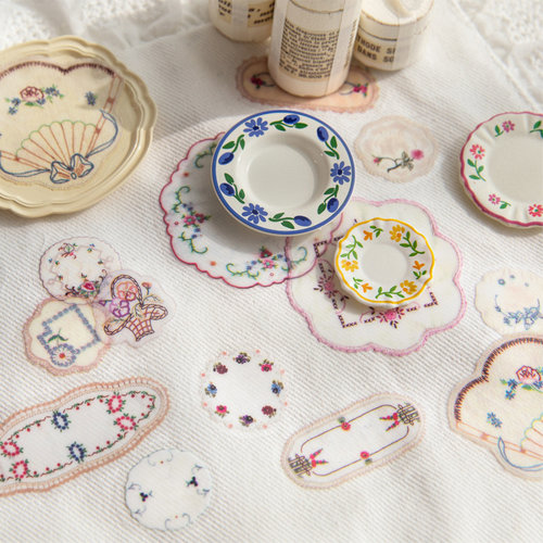 陌墨PET模切白墨胶带复古田园