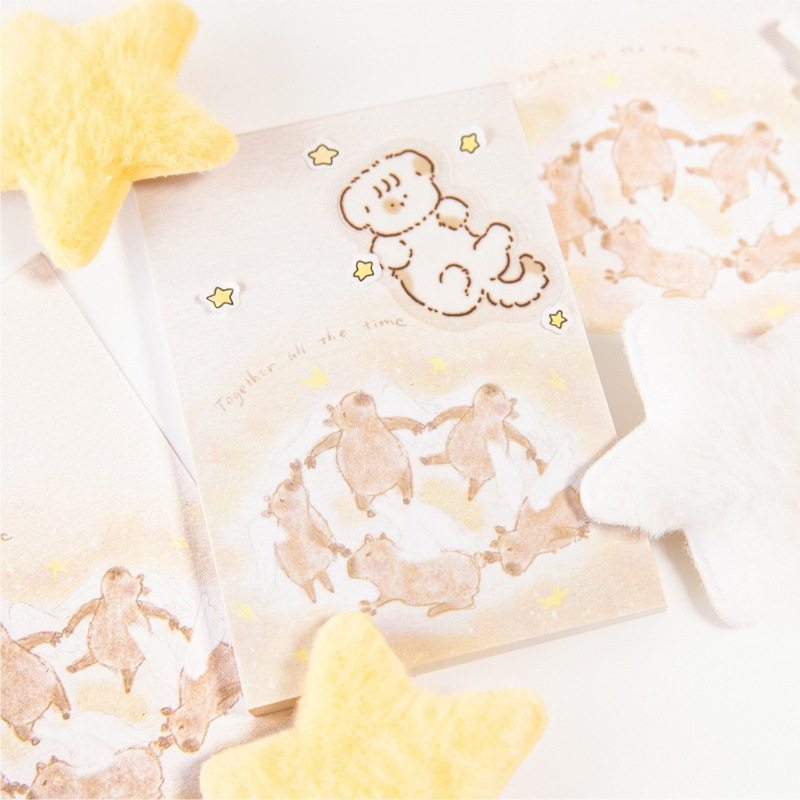 陌墨超白白牛皮纸便签本 世界不能没有小猫系列 猫咪插画留言纸