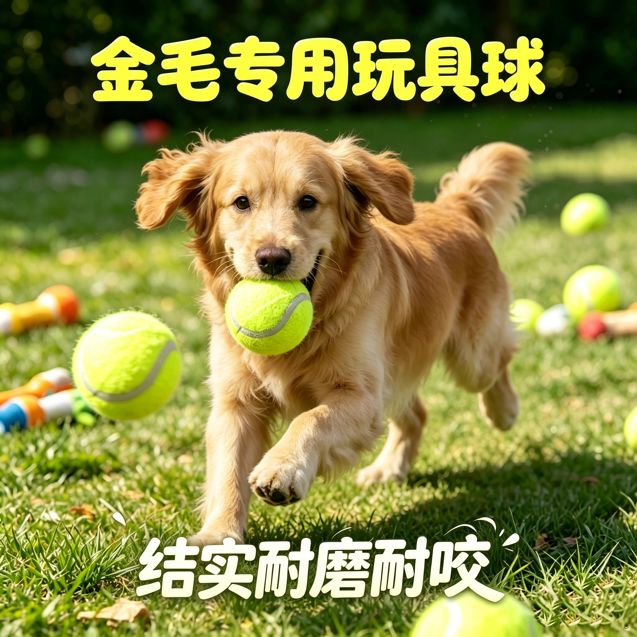金毛专用狗狗小狗宠物玩具耐咬弹力球网球训练球狗顶球跳跳球解闷