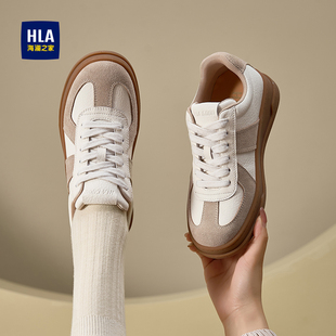 HLA/海澜之家软底德训鞋女2025新款秋透气轻便运动阿甘鞋百搭板鞋