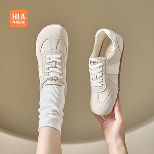 HLA/海澜之家德训鞋女阿甘鞋2025新款春夏平底软底休闲鞋丑萌鞋女