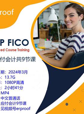 SAP S4 HANA FICO AP应付会计共9节课 2024年3月录制 1080P高清