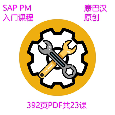 SAP PM模块 工厂维护 入门课程 单个PDF392页23课图文并茂 2024年
