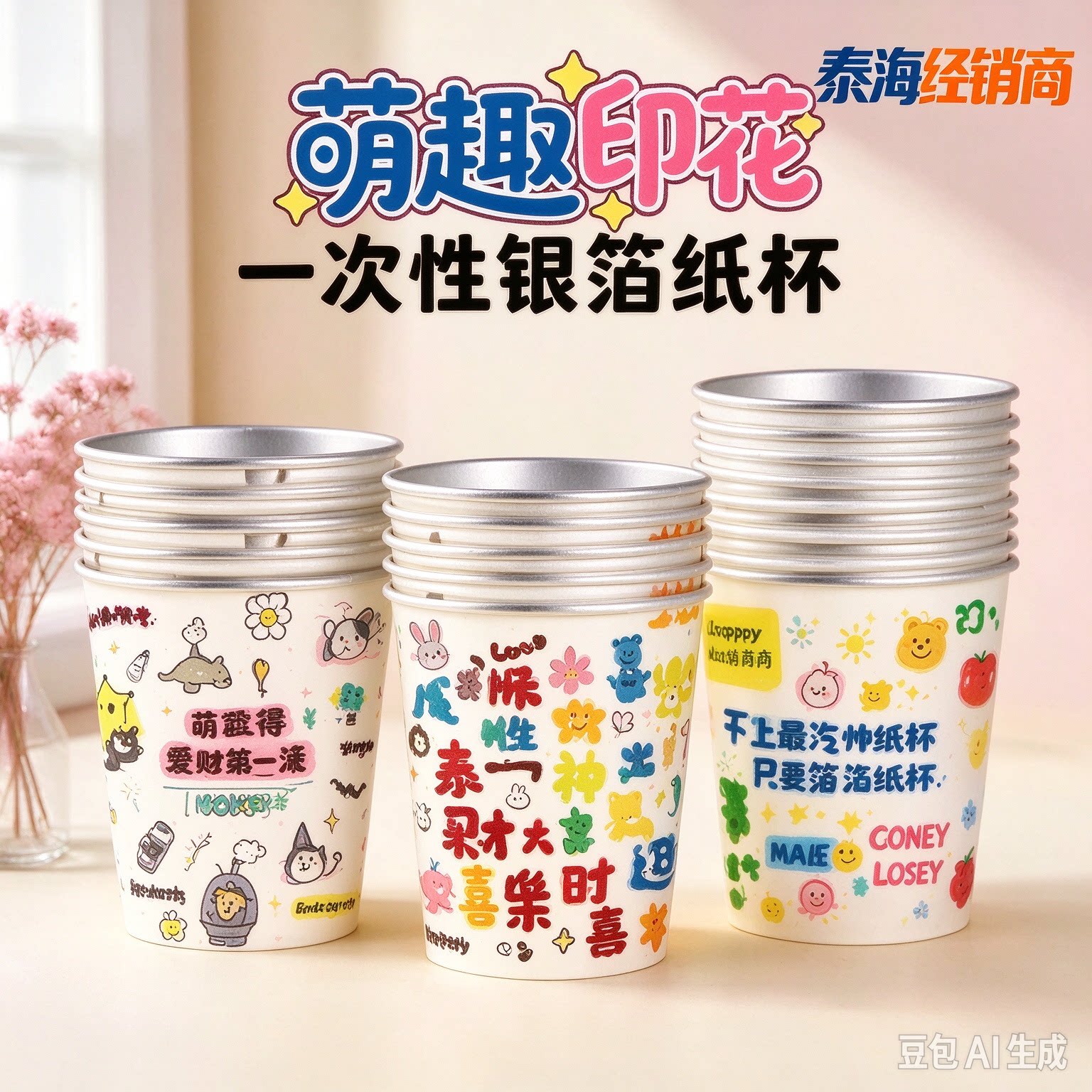 新品银泊2026纸杯爆款杯子一次性家用新年春节喜庆加厚容器类水杯