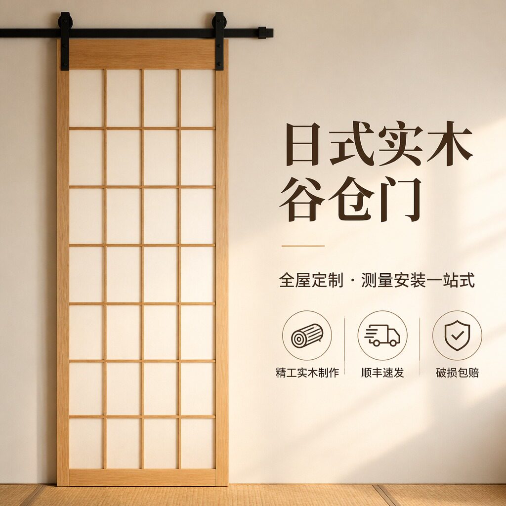 定制实木谷仓门全国上门安装图片