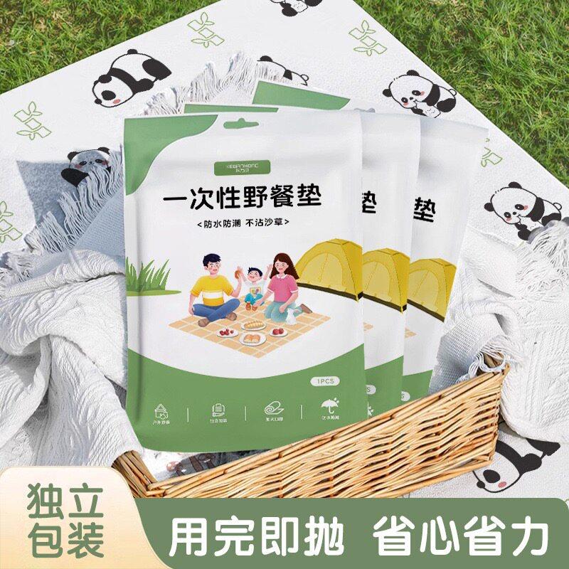 户外露营一次性野餐垫加厚布防潮垫春游垫子折叠防水沙滩草坪地垫