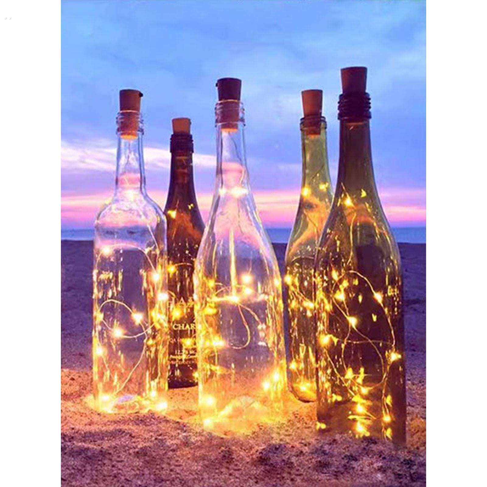 太阳能瓶塞灯串铜线led铜线灯串彩灯泡红酒瓶布置装饰场景氛围灯