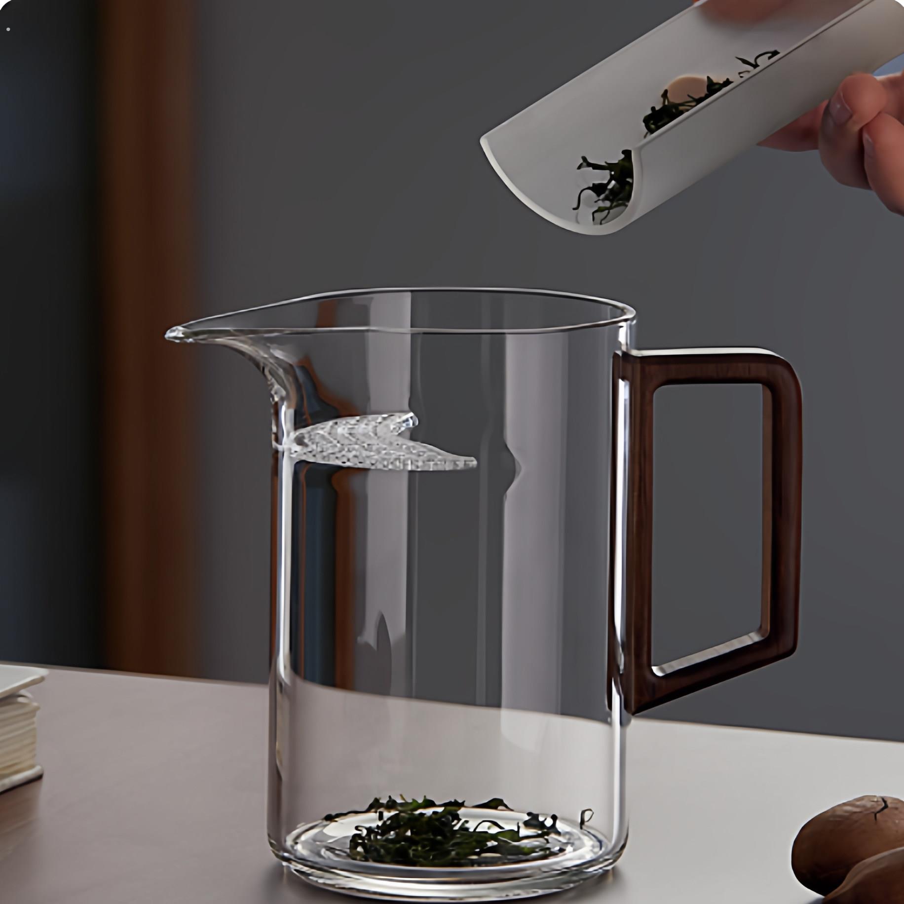 加厚高档月牙带茶漏过滤网一体玻璃茶壶泡绿茶器分茶杯公道杯茶具