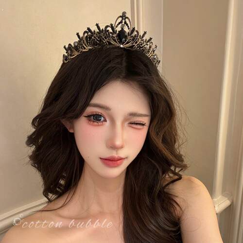 赫本风生日皇冠头饰礼服配饰女高级发箍公主加冕王冠拍照发箍发饰
