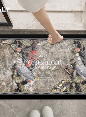 OGLY高端浴室地垫卫生间硅藻泥脚垫超强速干吸水软垫子防滑垫加厚