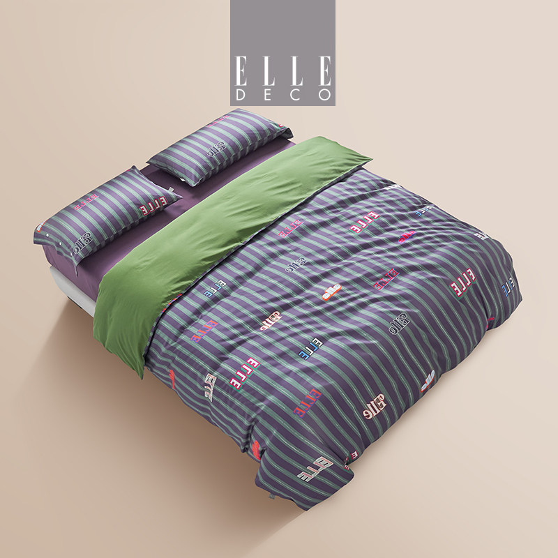 ELLE DECO设计师款经典条纹300T亲肤全棉四件套数码印花轻奢高档使用感如何?