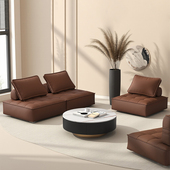 设计师沙发客厅现代简约轻奢小户型直排三人位布艺沙发豆腐块组合