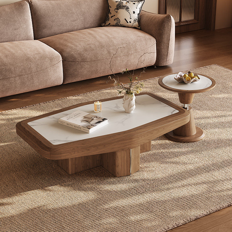 奥古斯特中古风实木茶几微晶石台面家用客厅大小户型大小茶桌组合,住宅家具,茶几,淘宝优惠券,粉丝福利购,淘宝优惠卷