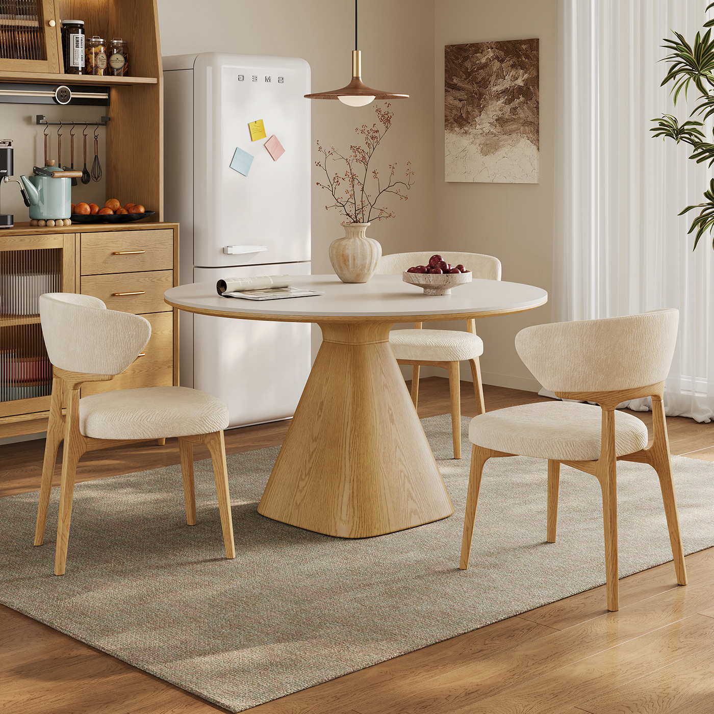 奥古斯特实木岩板餐桌降价了