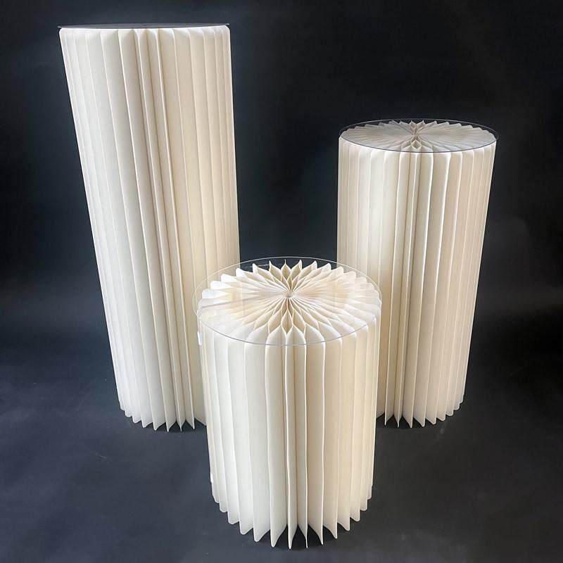 纸折圆柱摆甜品台叠马柱折罗柱路引xkx件商场质婚生橱窗日派对庆