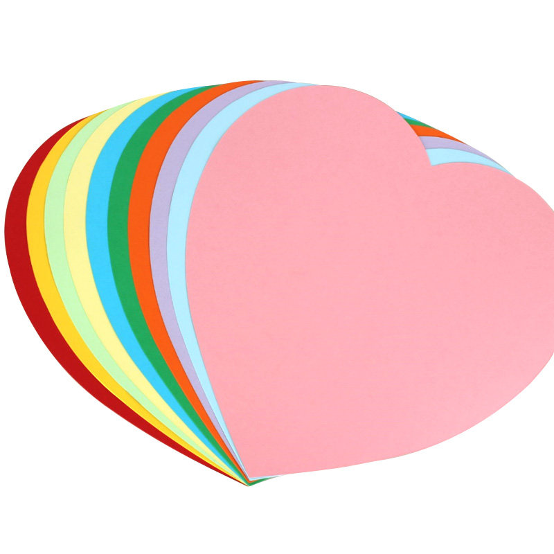 爱心彩色卡纸25/29CM硬卡纸双面厚卡纸绘画纸白卡纸黑卡纸圆形 蝴蝶牛皮纸爱心卡纸手工加厚心形卡纸异形卡纸