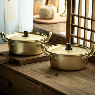 韩式部队火锅泡面锅家用小煮锅汤锅铝锅拉面锅螺蛳粉专用锅带盖子