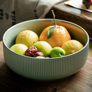 加深复古大汤碗浮雕大号陶瓷碗家用大汤盆特色水果盆餐具大碗批发