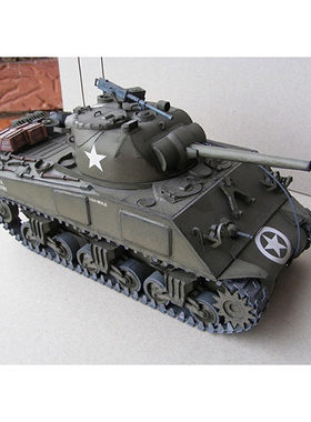 1:25 美国谢尔曼M4A3中型坦克 纸模型  坦克世界 手工DIY