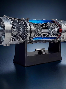 歼j20飞机涡扇歼j35发动机拼装模型WS19可动机械航天涡轮引擎玩具